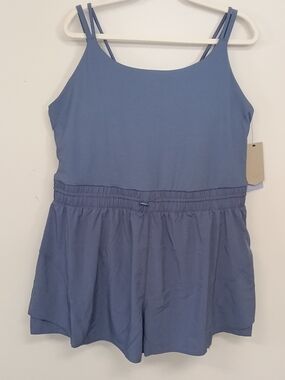 NWT Avia XXXL Gray  Double-Strap Activewear Workout Athletic Drawstring Romper
